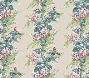 Tapet Aurora, Moss Green and Pink Luxury Floral, 1838 Wallcoverings, 5.3mp / rola