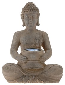 Lampa solara de gradina Buddha 21x14x28 cm Argintiu