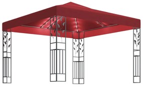 Pavilion cu sir de lumini LED, rosu vin, 3x3 m Bordo