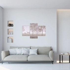 Tablou - Pădure,monocrom (90x60 cm)