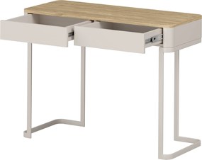 Consolă Elivo 110 cm cu sertare pe cadru - casmir / stejar uleiat