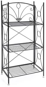 Suport pentru flori 3 niveluri, suport pentru flori de interior din metal 54 x 101 x 30 cm, negru
