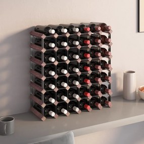 340893 vidaXL Suport sticle de vin, 42 sticle, maro, lemn masiv de pin