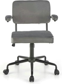 Scaun birou FIDEL, gri/negru, stofa clasica/metal, 62x56x81/91 cm