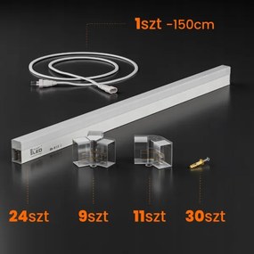 Plafonieră LED 192W, 85-265V, 6500K, 298x209 cm, CRI 90, IP54, alb