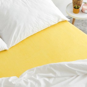Goldea cearceafuri de pat din terry cu elastic - galben deschis 140 x 200 cm