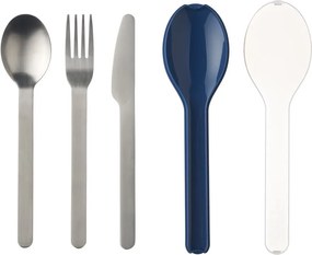 Set tacâmuri de voiaj din 3 piese în cutie albastră Mepal Ellipse