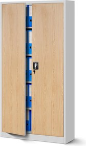 Dulap metalic Jan alb / stejar sonoma (90x185 cm)