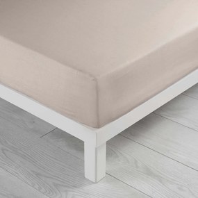 Cearceaf bej din microfibră cu elastic 90x190 cm Oscar – douceur d'intérieur