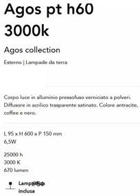 Stalp LED iluminat exterior modern Agos pt h60 3000k coffee