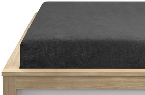 Cearsaf frotee gri inchis 120 x 200 cm