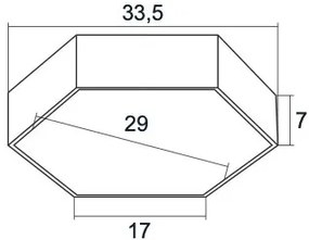 Plafoniera LED moderna design hexagonal ARIZONA 22,5W alba