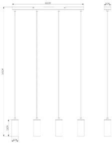 Lustră pe cablu ROBBY 4xGU10/35W/230V albă Globo 57911-4HW
