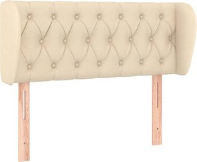 vidaXL Tăblie de pat cu aripioare crem 103x23x78/88 cm textil