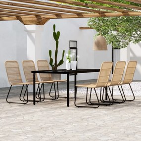 Set de mobilier pentru gradina, 7 piese, stejar Stejar, Lungime masa 200 cm, 7