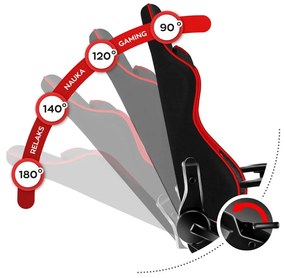 Scaun gaming pentru copii Rover 6 (negru + roșu). 1087548