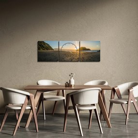 Tablou cu plaja (cu ceas) (90x30 cm)