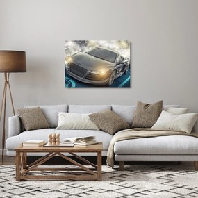 Tablou pe sticlă cu Audi - gri (70x50 cm)