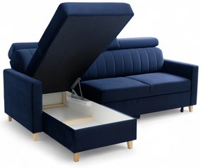 Colțar extensibil Vario universal dreapta/stânga - albastru marin catifea Bluvel 86