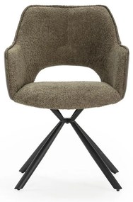 Set de scaune de sufragerie verde cu cotiere 2 buc. tapițat Mariel – Marckeric