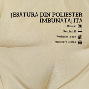 Outsunny Set 2 Perne pentru Scaune de Exterior cu Curele de Fixare, Perne Imbottite din Poliester și Bumbac, pentru Șezlonguri, Fotolii, 50x120x8 cm, Bej | Aosom Romania