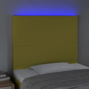 Tablie de pat cu LED, verde, 80x5x118 128 cm, textil 1, Verde, 80 x 5 x 118 128 cm
