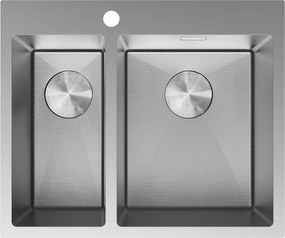 Mexen Flexo chiuvetă din oțel inoxidabil 1,5 cuve 610 x 510 mm, inox HC - 6446611500-01HC