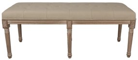 Bancheta shabby chic 2 locuri, bej, stofa, 122x41x46 cm