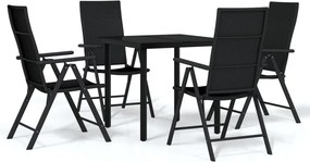 vidaXL Set de mobilier pentru grădină, 5 piese, negru