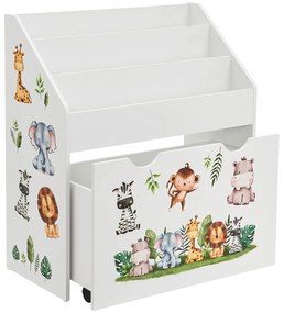 Jusky Bibliotecă din lemn pentru copii - alb