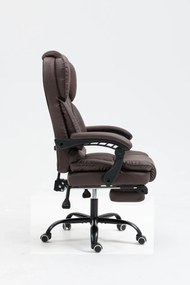 RESIGILAT- Scaun directorial, cu Masaj și Încălzire, suport picioare, funcție sezlong, piele PU, Maro