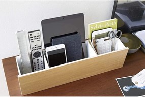 Organizator alb/în culoare naturală pentru papetărie din metal Rin – YAMAZAKI