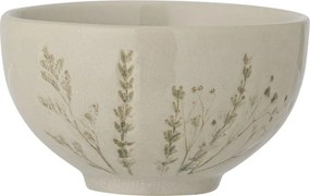 Bol din ceramică, natur, cu ilustrații botanice pictate manual, 11.5x6.5 cm, „Bea"