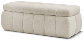 Bancă bej cu tapițerie din țesătură bouclé Mont Blanc – Bobochic Paris