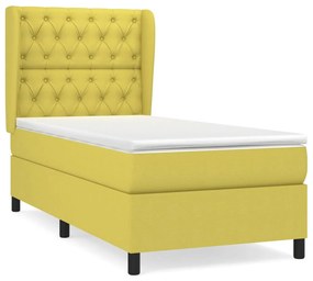 3128164 vidaXL Pat box spring cu saltea, verde, 80x200 cm, textil