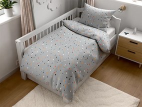 Lenjerie de pat din bumbac pentru patut PINTURA gri Dimensiunile lenjeriei: 45 x 65 cm | 90 x 135 cm