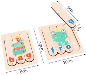 Jucărie educativă din lemn pentru învățarea limbii engleze