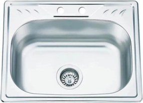 Chiuveta inox Inter Ceramic Alpaca cu o cuva fara picurator finisaj inox lucios 53x42.5 cm