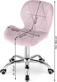 OFERTA Scaun de birou roz pudra AVOLA VELVET II. calitate