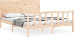 vidaXL Cadru de pat fără saltea, 160x200 cm, lemn masiv pin
