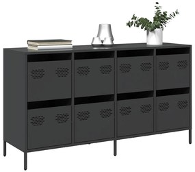 vidaXL Dulap, negru, 135x39x73,5 cm, oțel laminat la rece