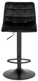 Taburet de bar Middelfart, catifea, negru, picioare negre