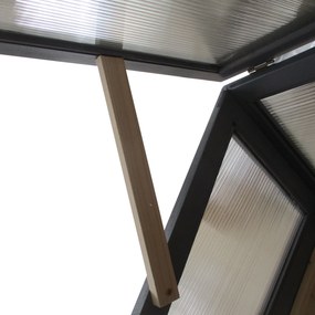 Outsunny Pat inalt din lemn cu sera 2 in 1, Gradina de roșii, Grădină de legume, Pat de plante aromatice, Parcare pentru grădină și terasă din policarbonat, Gri 120 x 54 x 112/122 cm | Aosom Romania