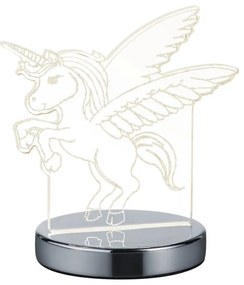 Veioză argintiu-lucios LED (înălțime 17 cm) Karo – Reality