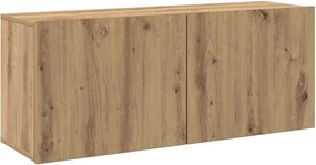 vidaXL Comodă TV de perete, Stejar artizanal, 100x30x41 cm