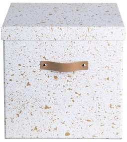 Cutie de depozitare Bigso Box of Sweden Logan, auriu-alb