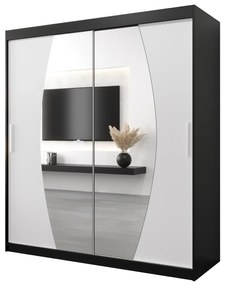 Dulap de haine 180 cm Eclipse (Negru mat + Alb mat). 1063417