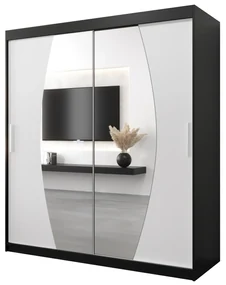 Dulap de haine 180 cm Eclipse (Negru mat + Alb mat). 1063417