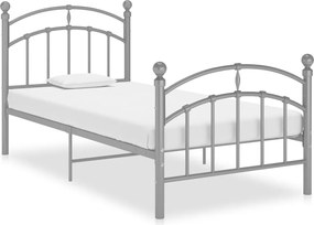 vidaXL Cadru de pat, gri, 90x200 cm, metal