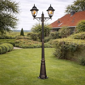 Lămpă de exterior vintage auriu antic 240 cm cu 2 lumini - Antigua